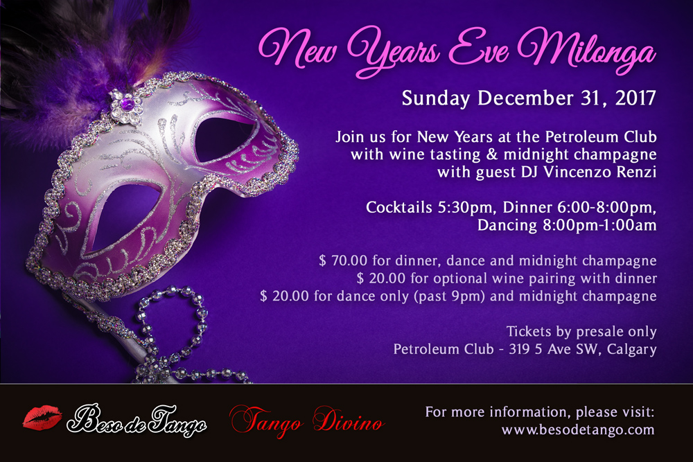 Dic 31 -2017 Beso de Tango «New Years Eve» Milonga